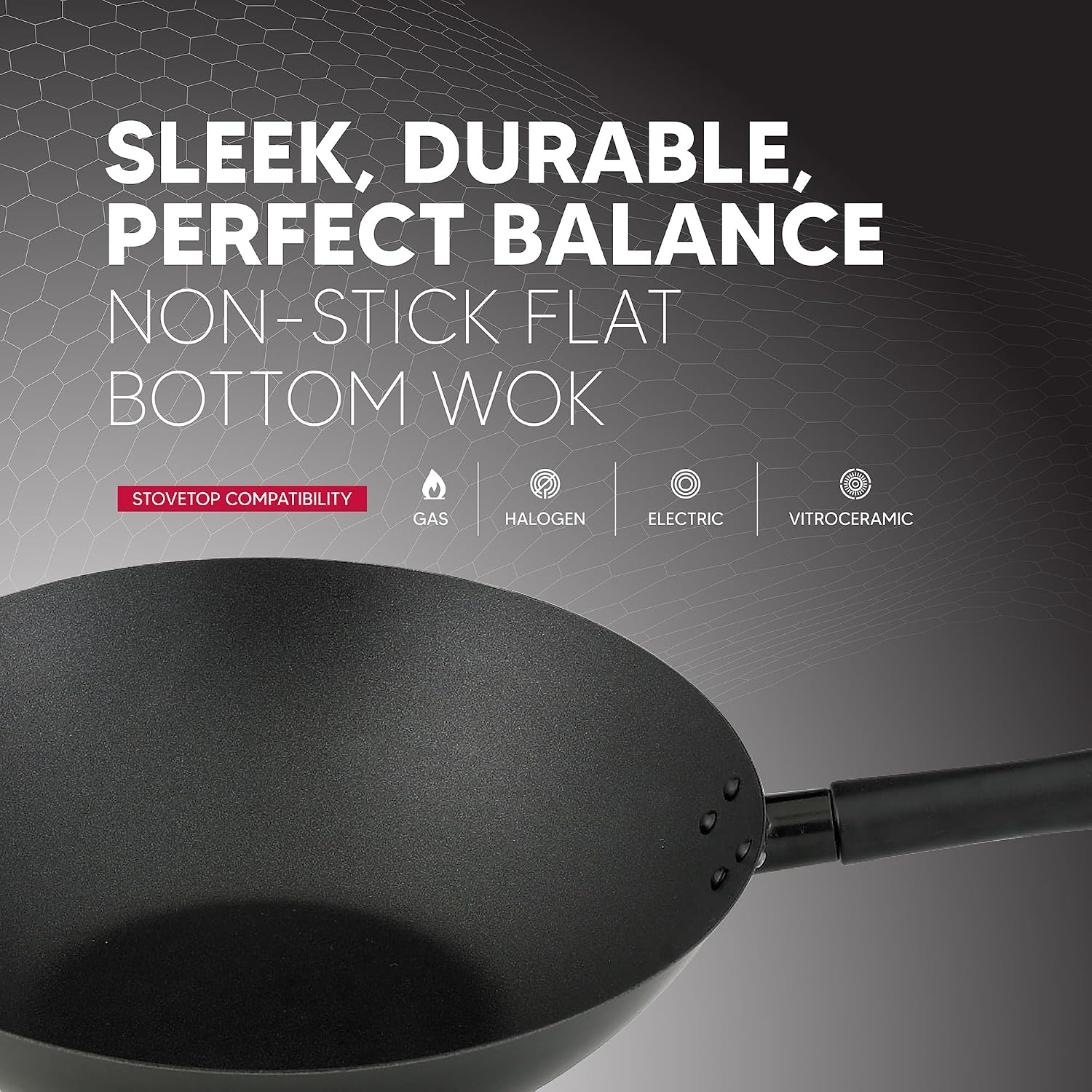 Helen's Asian Kitchen Xylan Non-Stick Wok, 12-Inch Flat Bottom Wok