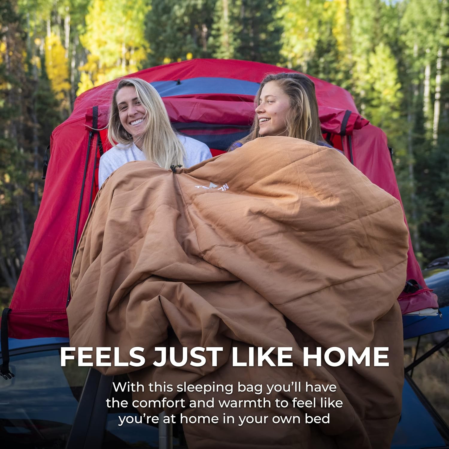 TETON Sports Deer Hunter Sleeping Bag, Warm and Comfortable Camping Sleeping Bag, Teton Tough Canvas Shell for Camping, Hunting, and Cold Weather