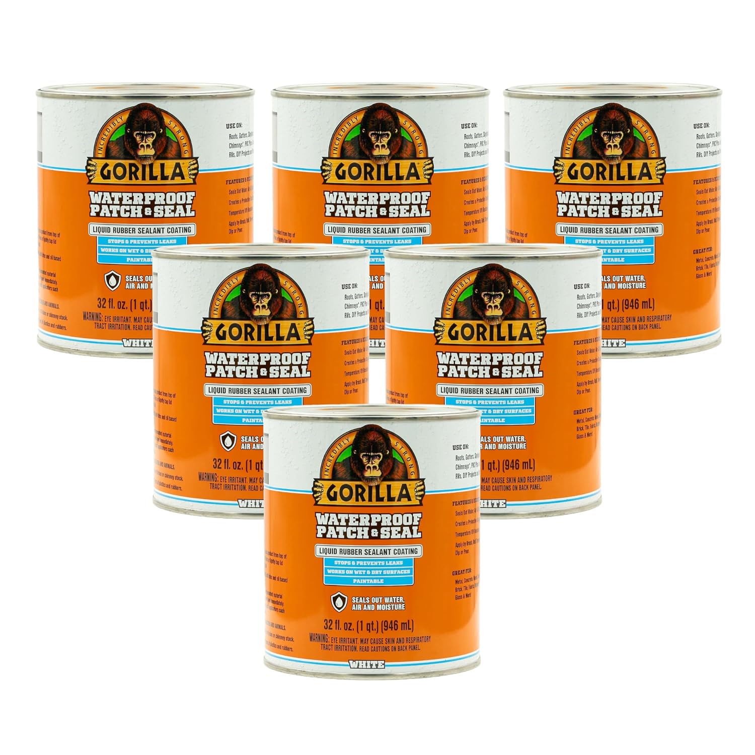 Gorilla Patch & Seal Liquid Rubber Waterproof Sealant, Black, 32 oz
