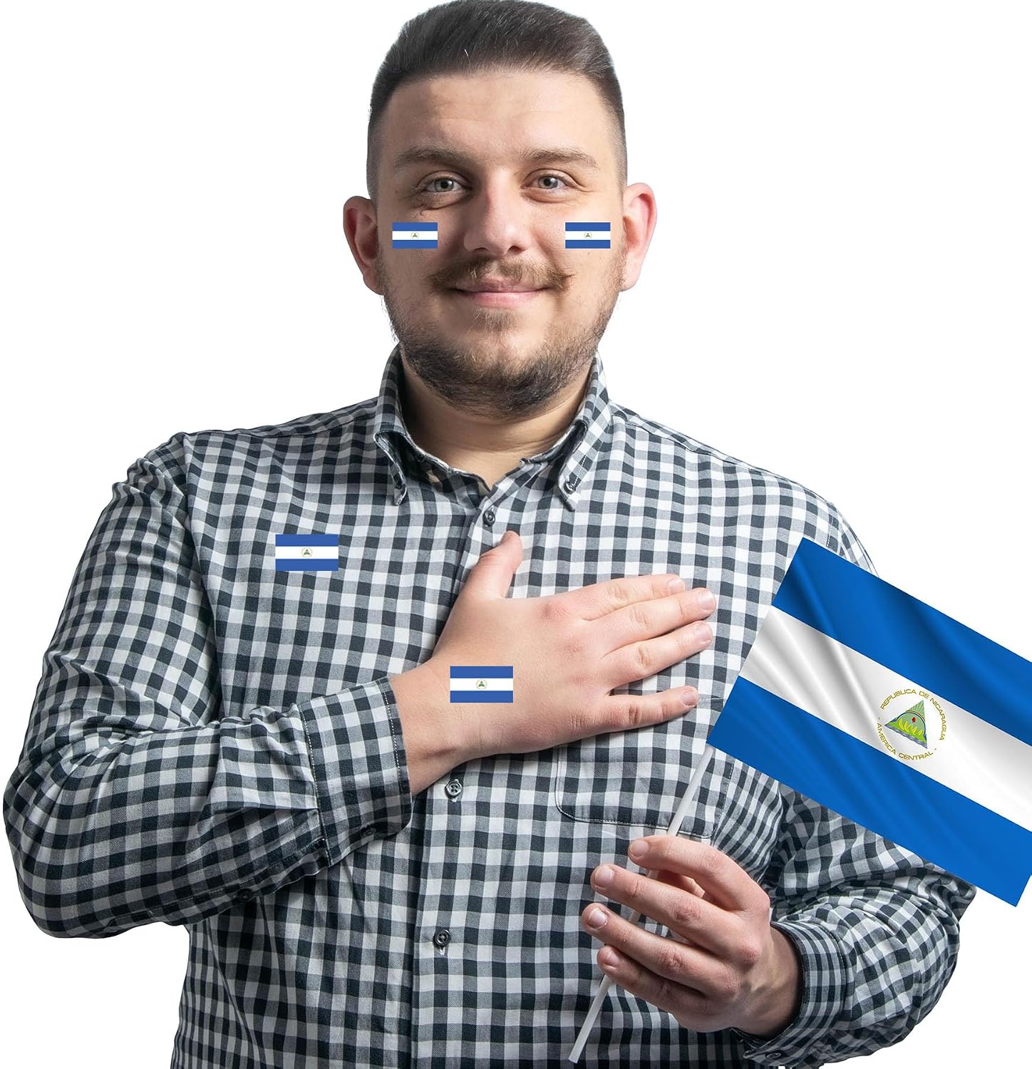 500 Pieces Nicaragua Flag Stickers Countries Flag Nicaraguans Birthday Theme Party Supplies Favors Decorations Containers Letter DIY Labels Sports