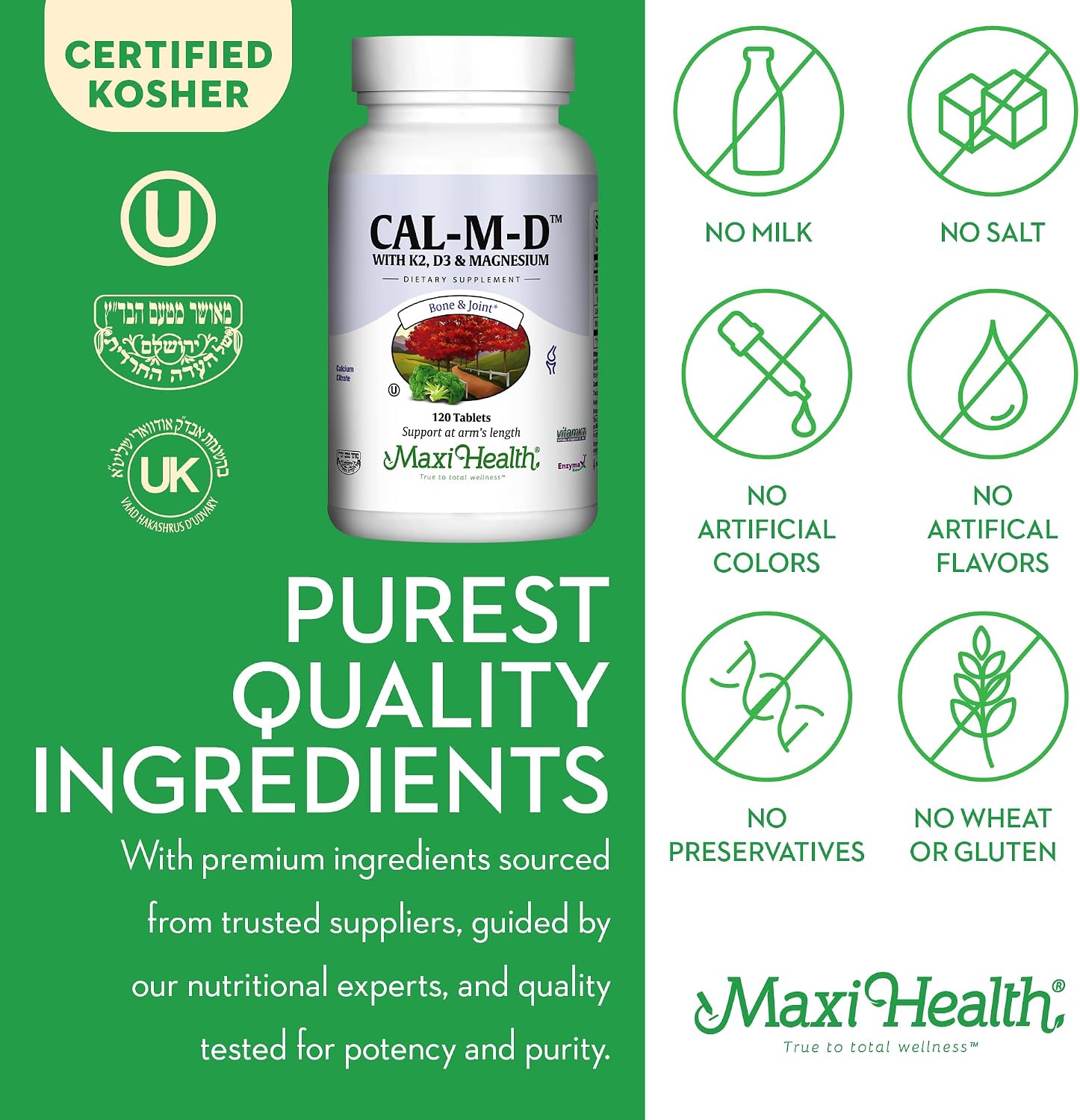 4-in-1 Calcium 1000mg with Vitamin D3 - Calcium Supplement for Women and Men with Vitamin K2 D3 1000 IU - Extra Strength Calcium Citrate for Bone