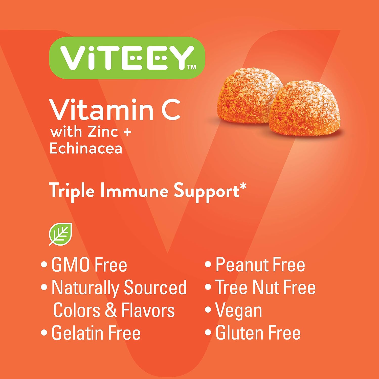 Viteey Vitamin C Gummies for Adults & Teens with Zinc & Echinacea-120 Count