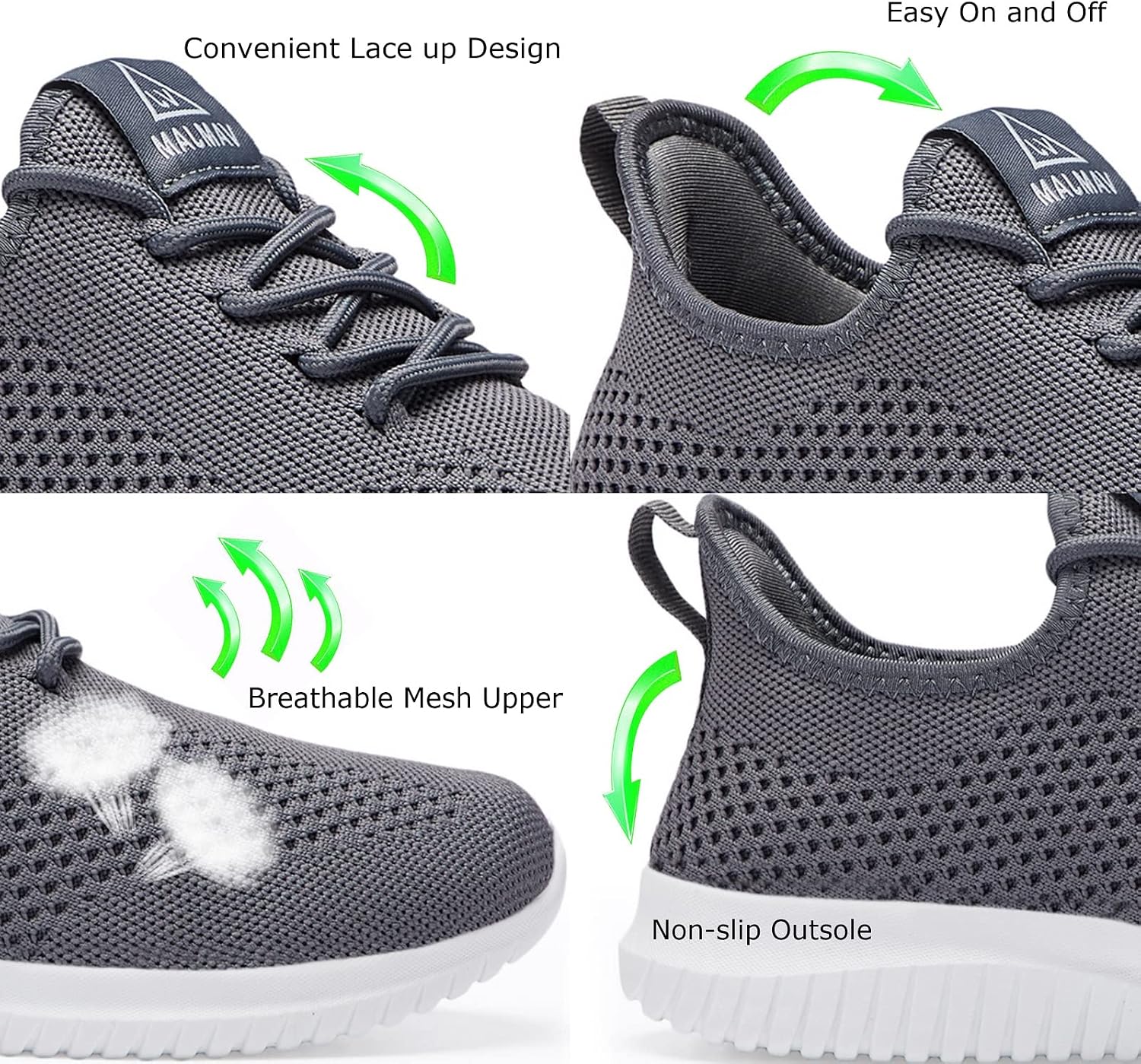 VAMJAM Men's Running Shoes Ultra Lightweight Breathable Walking Shoes Non Slip Athletic Fashion Sneakers Mesh Workout Casual Sports Shoes