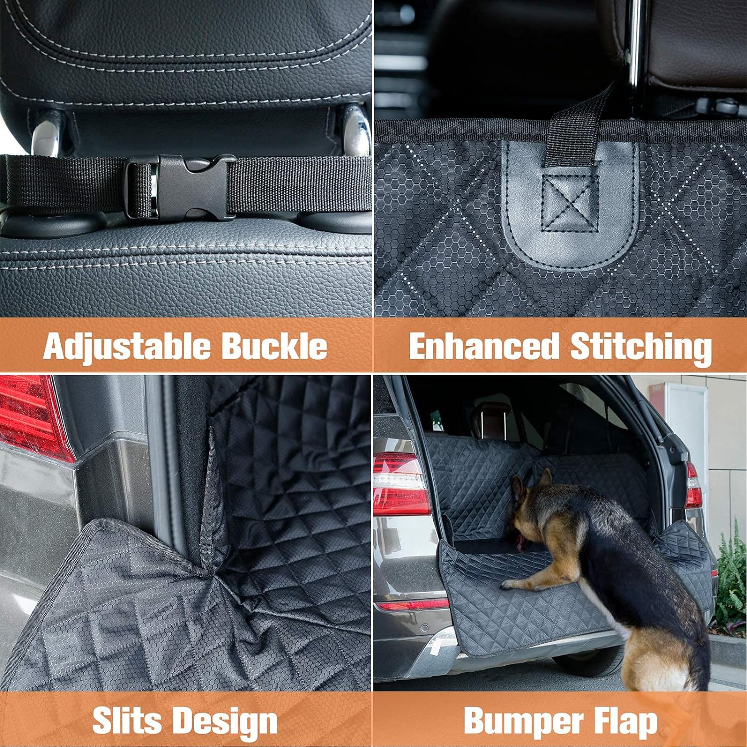 PETICON SUV Cargo Liner for Dogs, Trunk Cover with Bumper Flap Protector