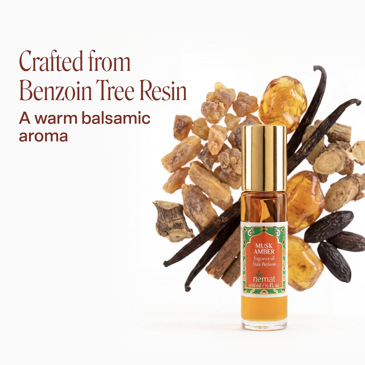 Nemat Fragrances – Musk Amber Roll-on Perfume (10ml / .34fl Oz) | Long Lasting, Alcohol Free, Essential Oil Based, Unisex, Roll-On Bottle