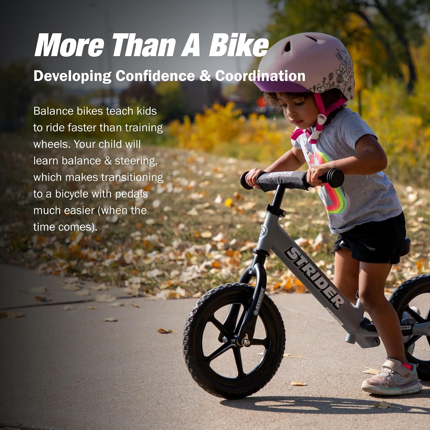 Strider 12 Sport Bike, Pink - No Pedal Balance Bicycle for Kids 1 to 4 Years - Includes Safety Pad, Padded Seat, Mini Grips, Flat-Free Tires -Easy Assembly, Tool-Free Adjustments | No-Pedal Balance Bike for Toddlers, Safety Pad, Adjustable Seat and Handl…