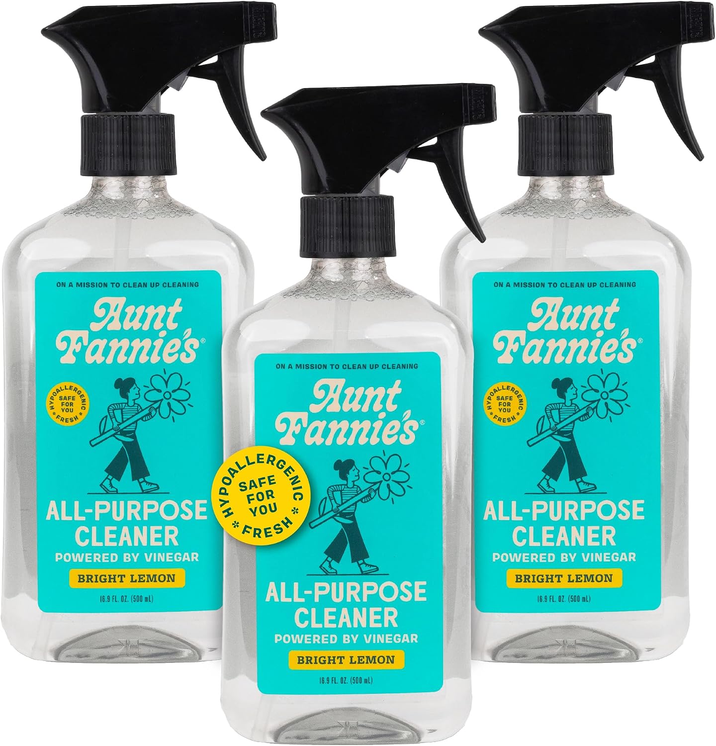 Aunt Fannie's All Purpose Vinegar Cleaner Spray, Lavender, Pack of 1 | Cuts Grease & Grime, No Harsh Residue, Safe for Kitchens Bathrooms Windows Counters & Sealed Areas, Kid and Pet Safe