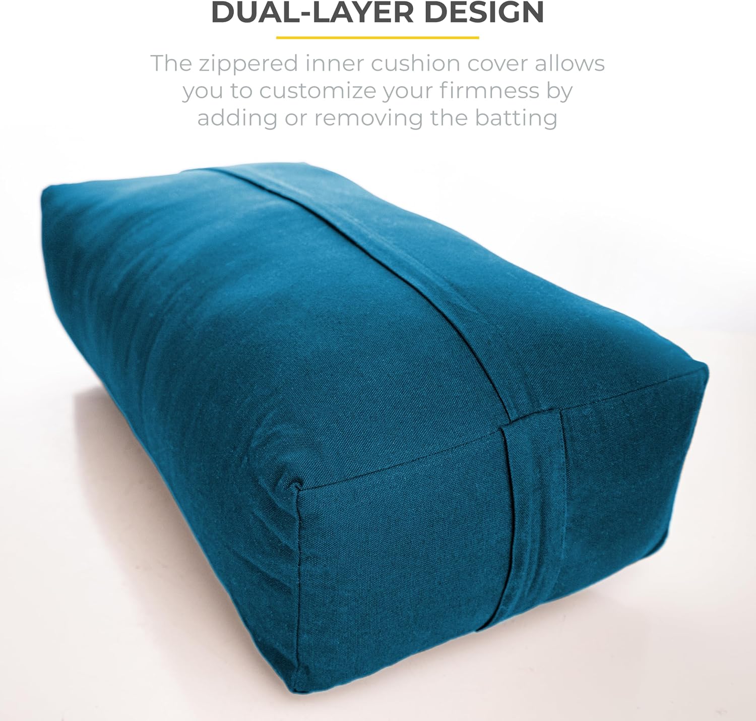 Firm Large Yoga Bolster, 24x12x6in