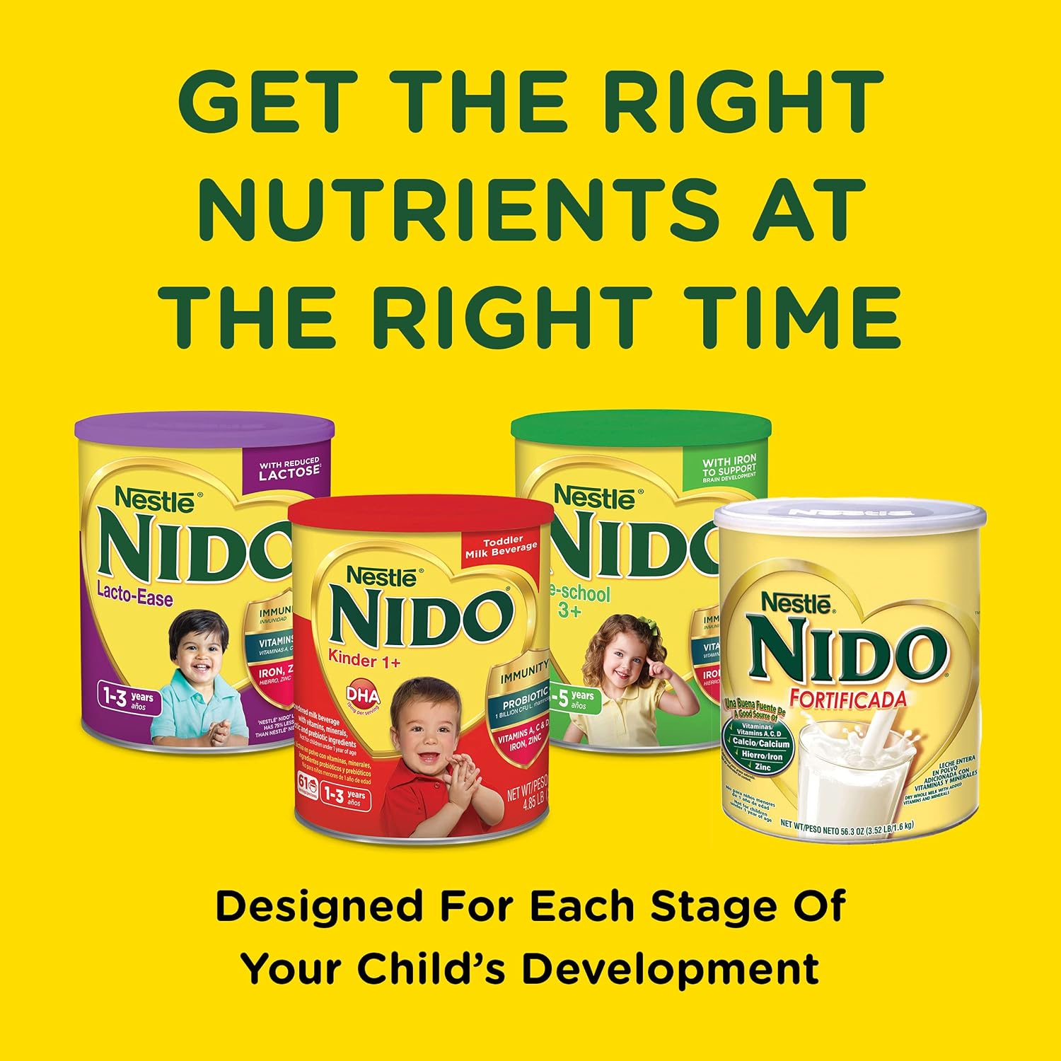Nido NESTLE Kinder 1+ Powdered Milk Beverage 1.76 lb. Canister