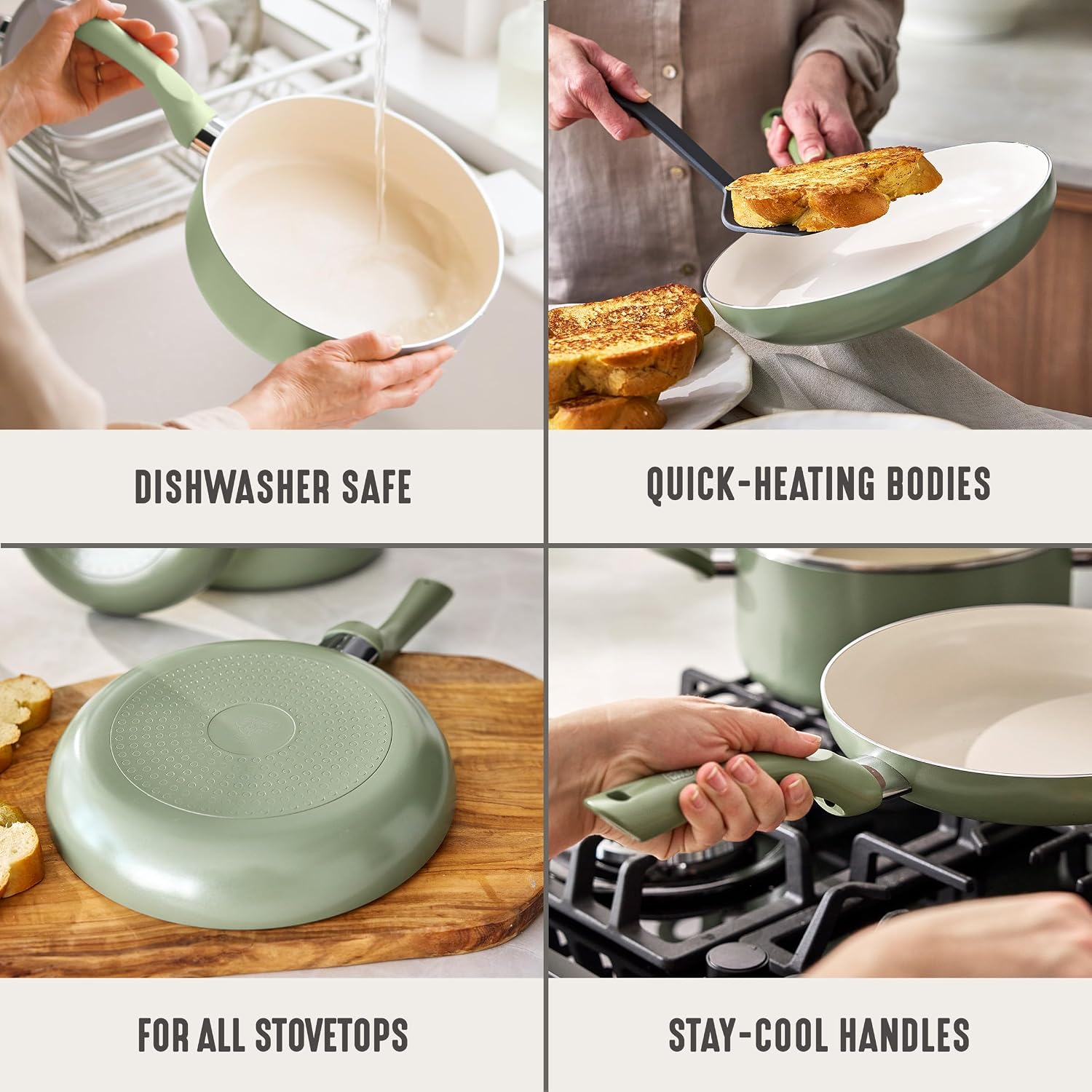 GreenLife 2 Piece (7” & 10”) Ceramic Nonstick Frying Pan Set, Turquoise | PFAS-Free Nonstick Coating, Family Skillet Set, Egg Pan, Omelet Pan, Stay-Cool Handles, Dishwasher & Oven Safe up to 350F