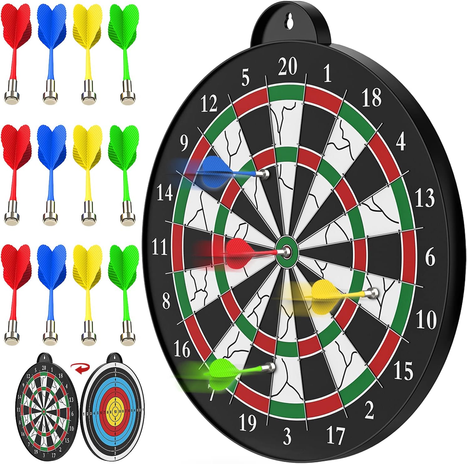 Dart Board - 12pcs Magnetic Darts - Excellent Indoor Game and Party Games