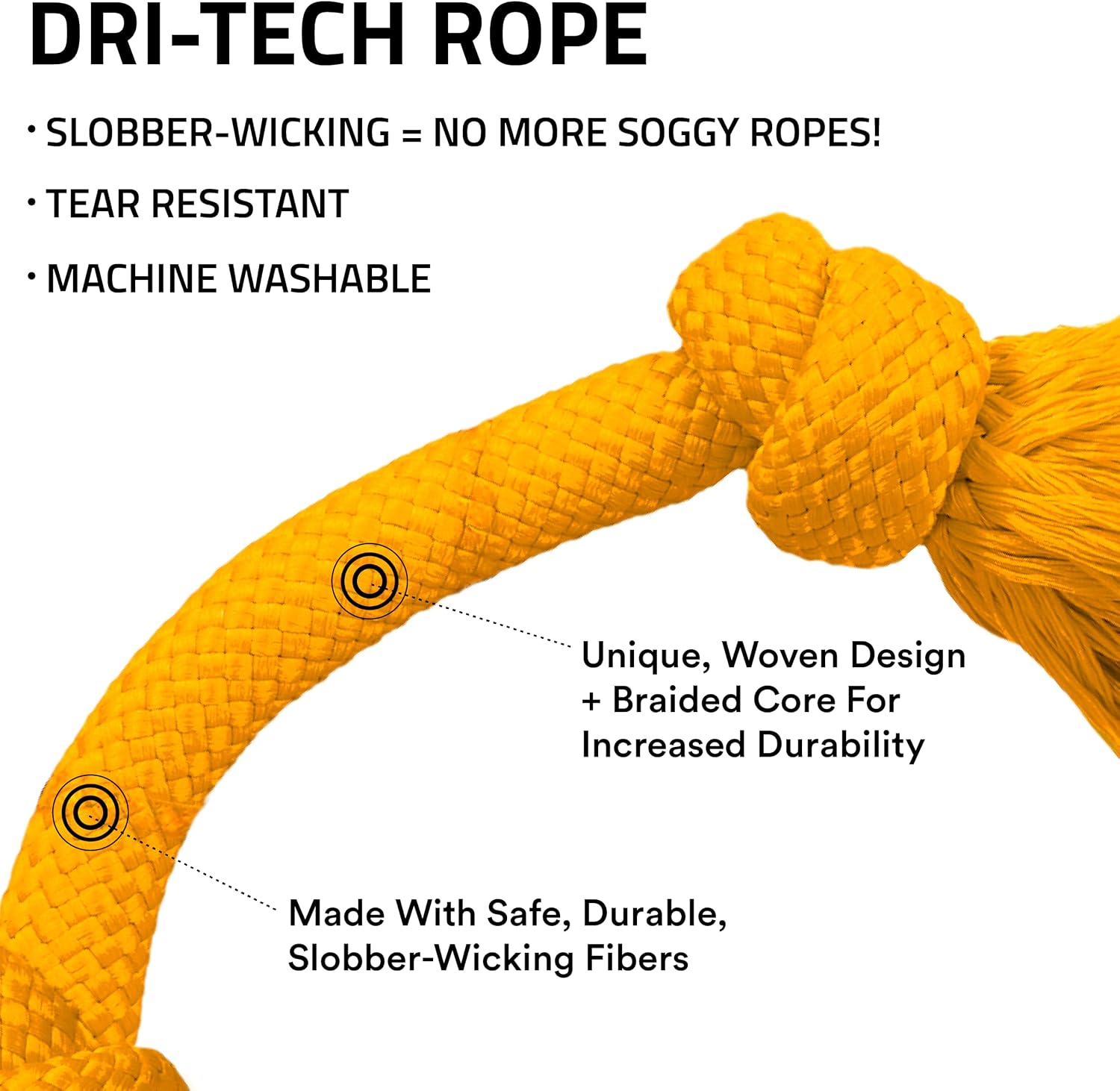 Playology Tug Rope Dog Toys for Large Breed Dogs - Jumbo, Beef Scent