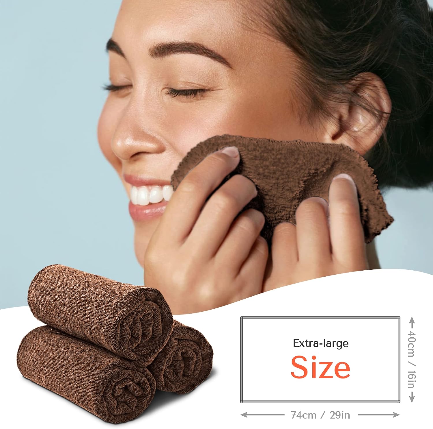 TASALON Microfiber Salon Hair Towels 10 Pack, 29" x 16" Ultra-Soft - Black