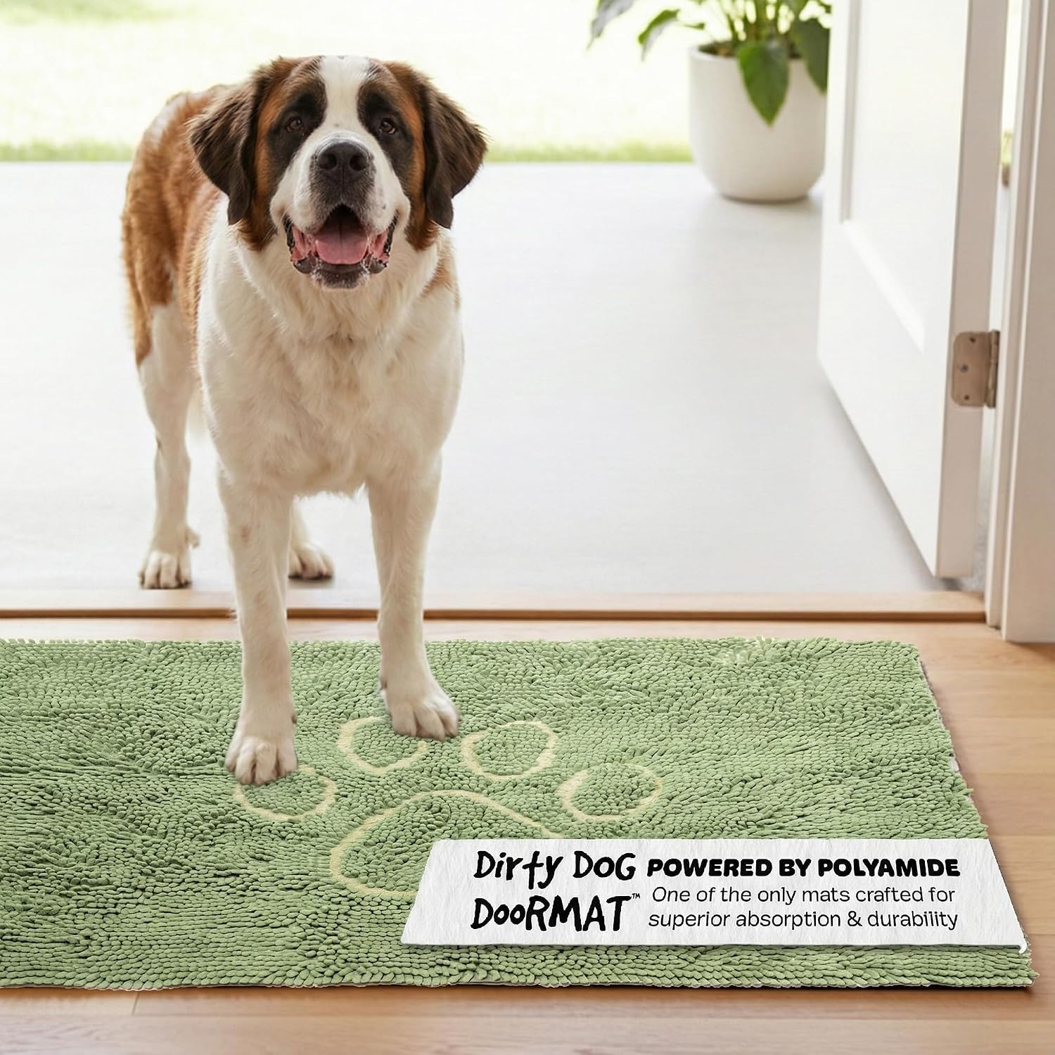 Dog Gone Smart Dirty Dog Doormat - Fast Drying Rug with Super Gripper Backing for Clean Floors - Super Absorbent and Machine Washable Mat for Muddy Paws - Grey
