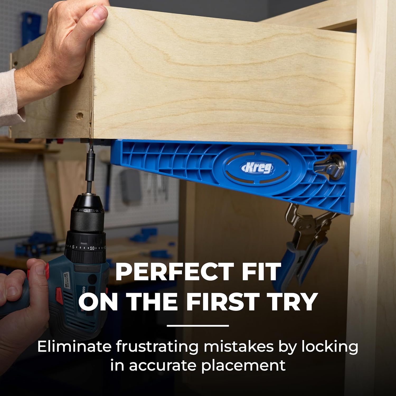 Kreg KHI-Slide Drawer Slide Jig - Drawer Slide Jig Kit - Drawer Slide Tool - for Cabinets, Drawers