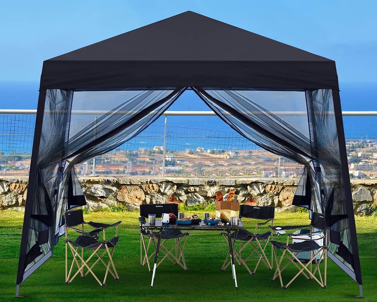 ABCCANOPY 10x10 Pop Up Canopy Tent, Slant Leg Outdoor Shade, Dark Gray