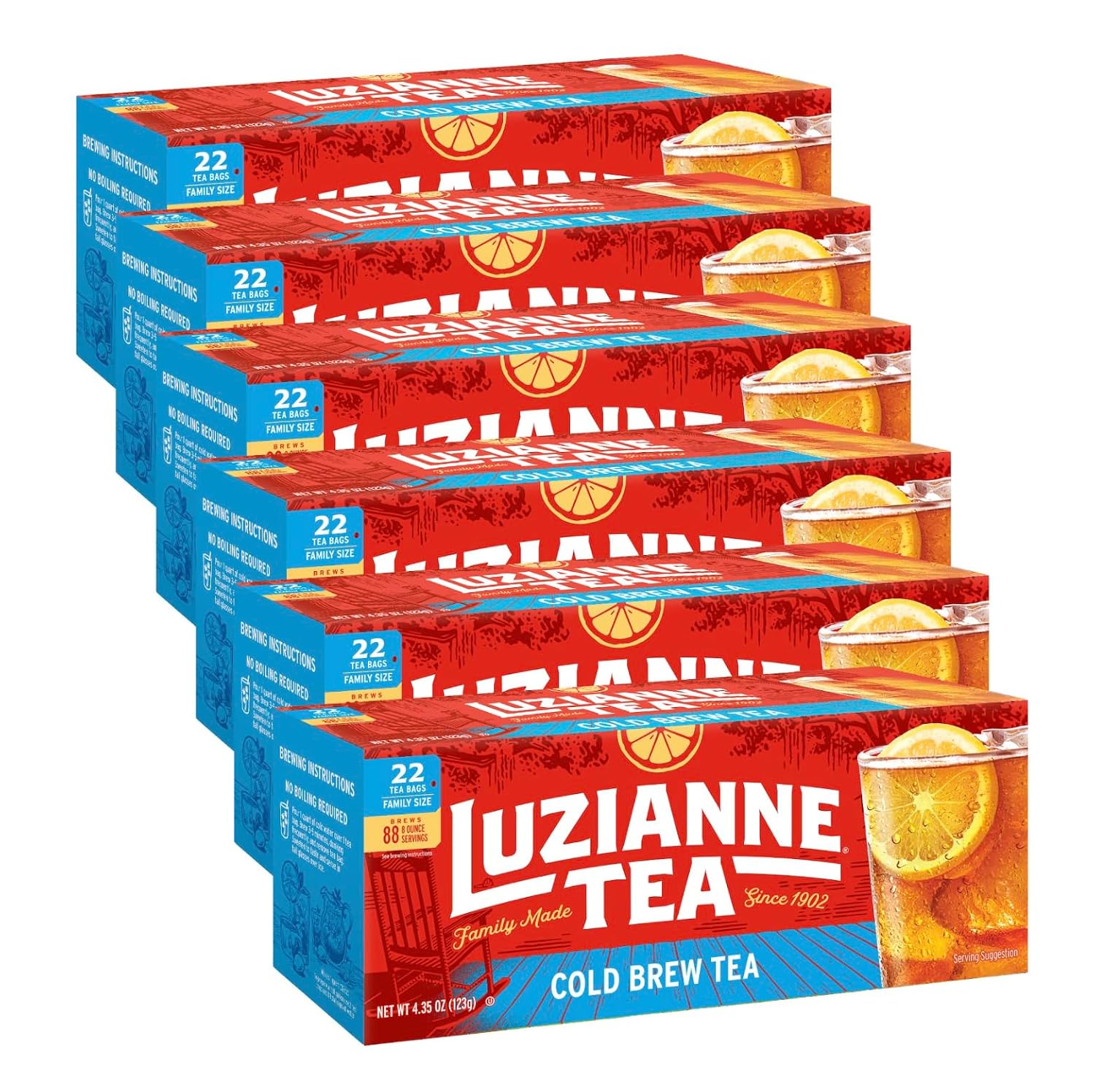 Luzianne Green Tea Bags, Family Size, 24ct Box (Pack of 1)