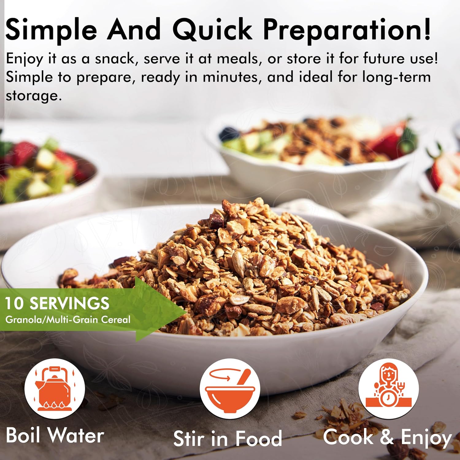 Numanna Grab-n-Go Bucket 80 Servings, 12 lbs | Freeze-Dried Premade Meals | 25+ Year Shelf Life | Non-Perishable, Ready-to-Eat Breakfast & Dinner Everyday Meals | Emergency & Survival Food Kit | Made in USA