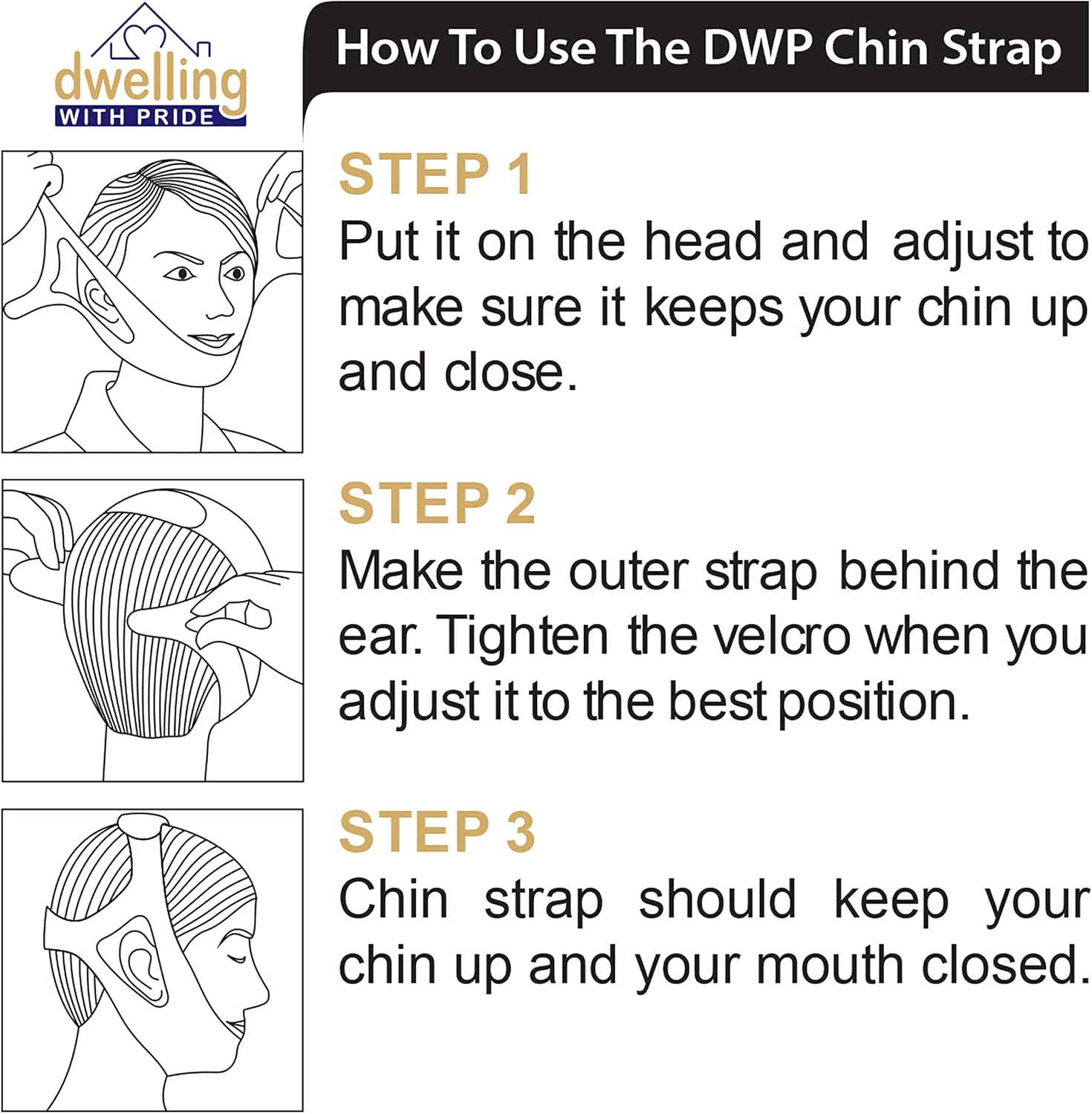 Anti Snore Chin Strap, Anti-Dry Mouth Chin Strap for CPAP Users, Stop Noise