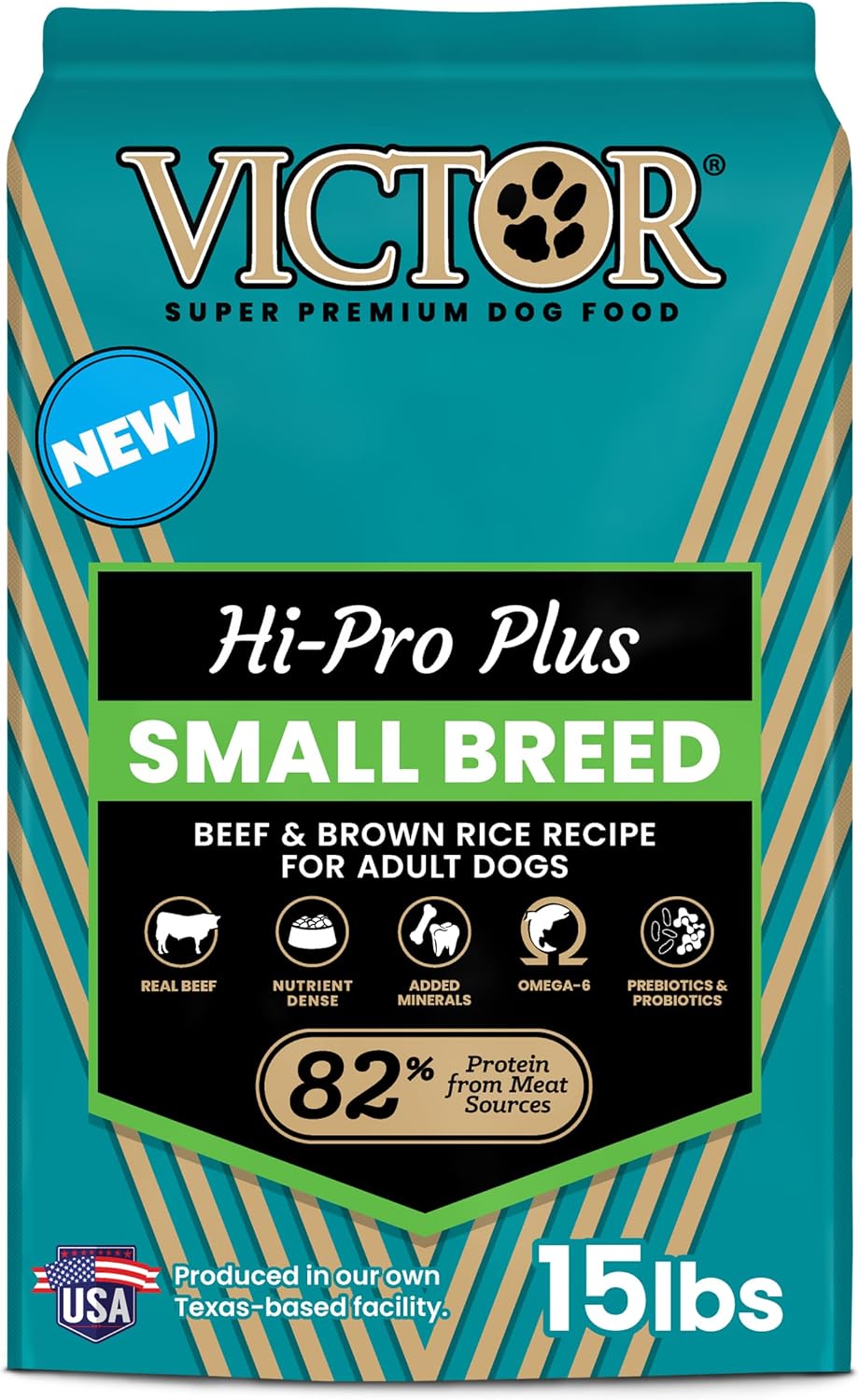 VICTOR Hi-Pro Plus Dry Dog Food - High Protein Gluten Free Dry Kibble, 5lb | Super Premium Dog Food, 30% Protein, Beef, Chicken, Pork and Fish Meals, For High Energy & Active Dogs & Puppies, 5lbs