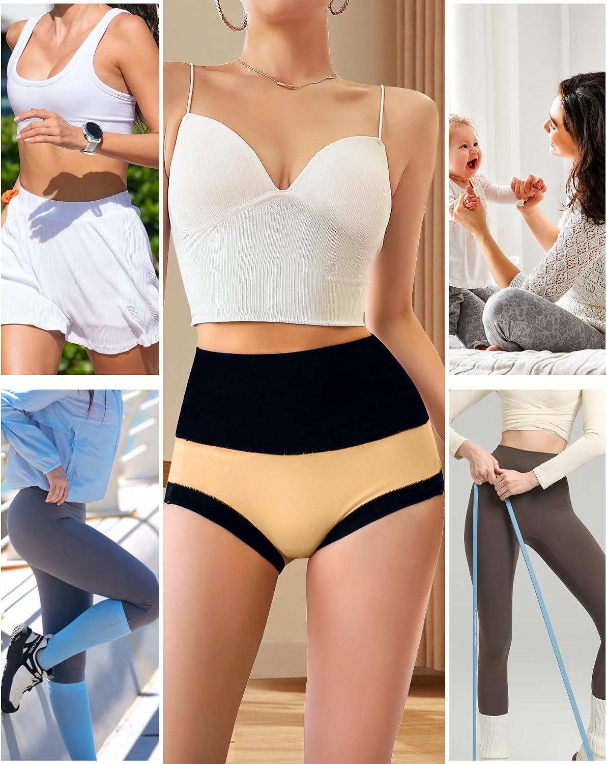 Eiggam Underwear for Women Cotton High Waist Panties Full Coverage Briefs Soft Strech Ladies Breathable Panties-Multi Pack