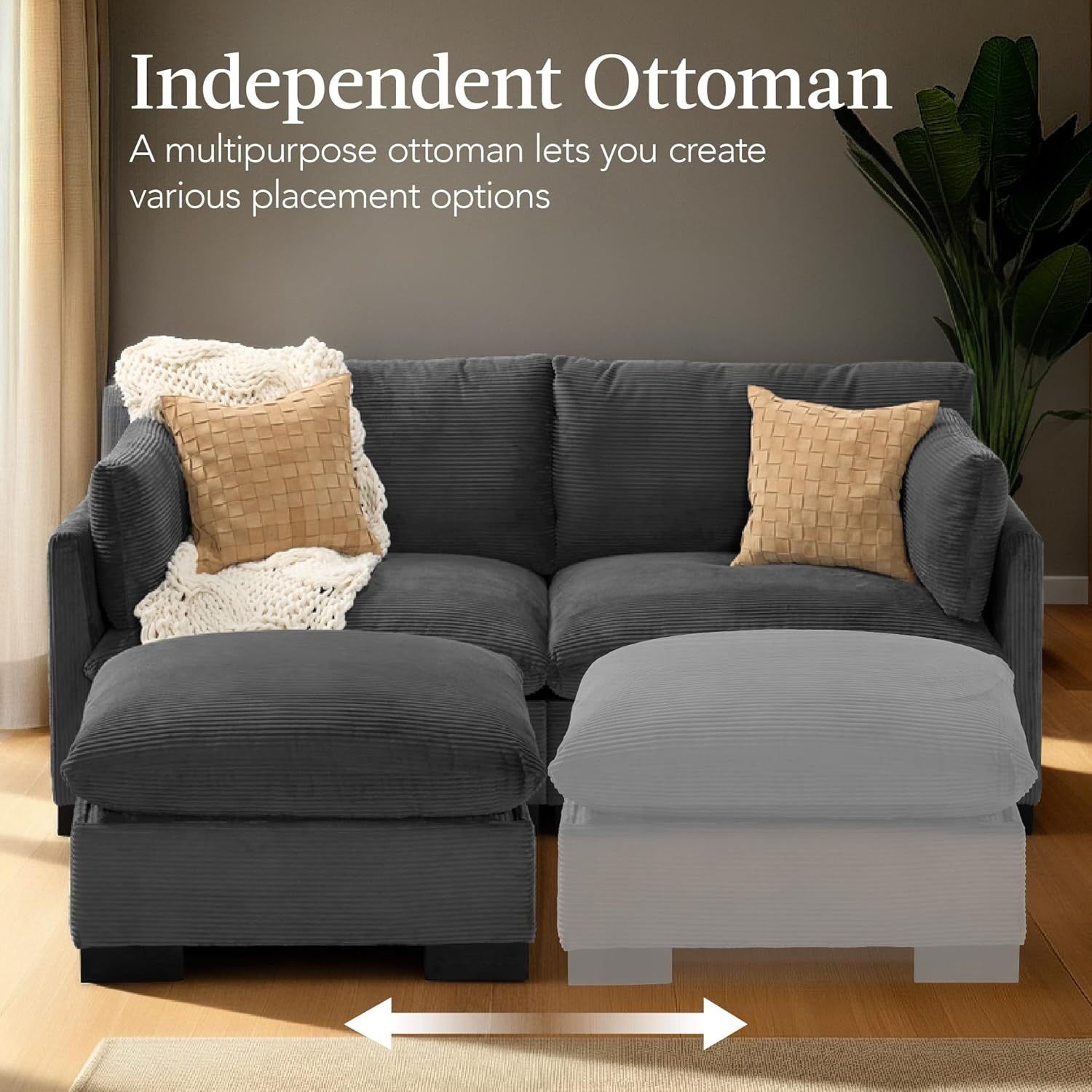 Best Choice Products Upholstered Sectional Sofa for Home, Apartment, Dorm, Bonus Room, Compact Spaces w/Chaise Lounge, 3-Seat, L-Shape Design