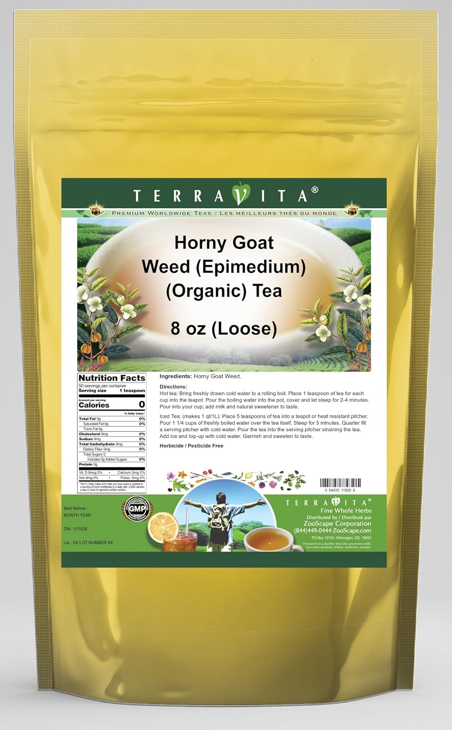 Horny Goat Weed (Epimedium) (Organic) Tea (Loose) (8 oz, ZIN: 511826)