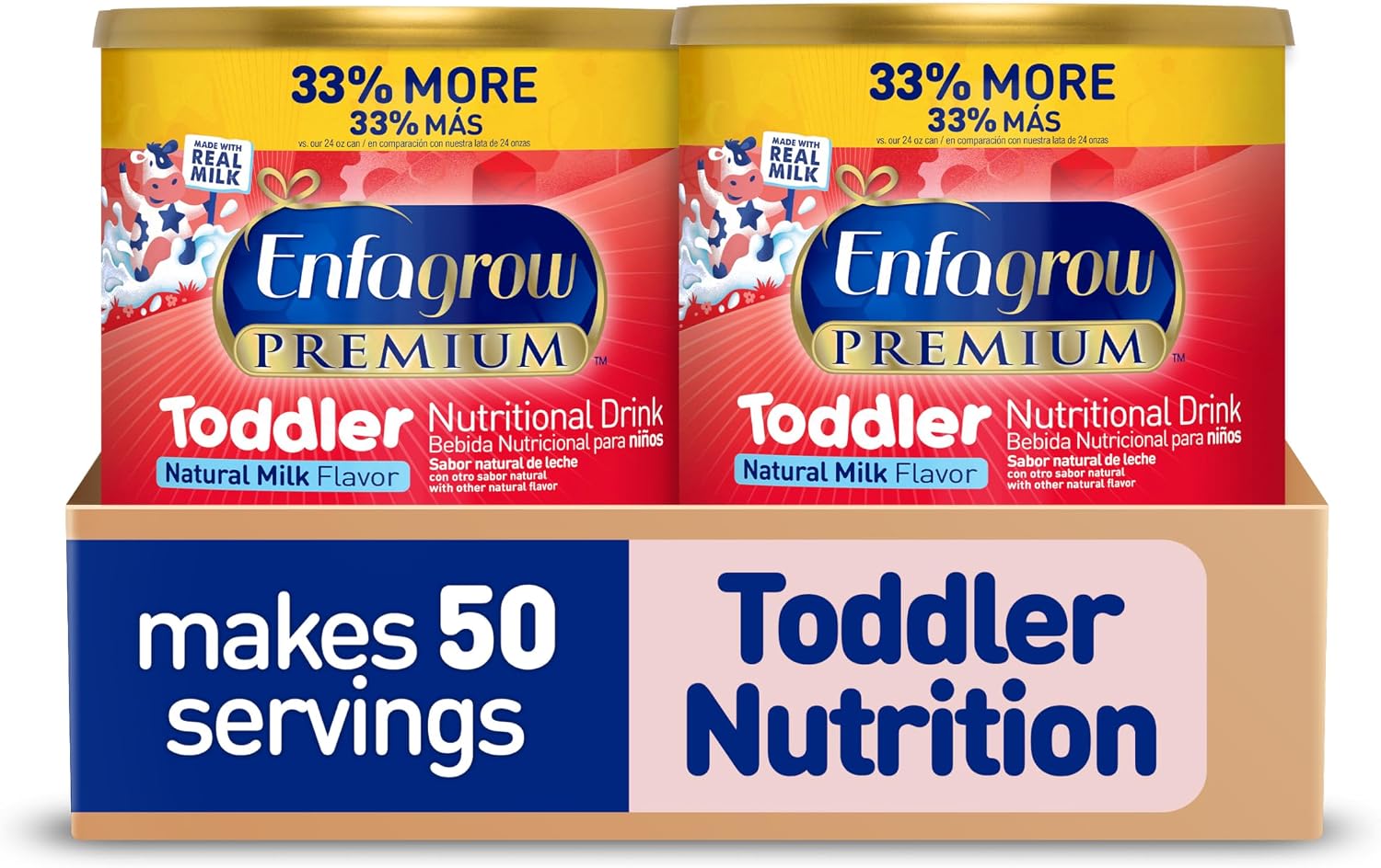 Enfagrow Premium Toddler Milk Nutritional Drink, Enfagrow Toddler Drink, Try Our Brain-Supporting Trio, 32oz Can
