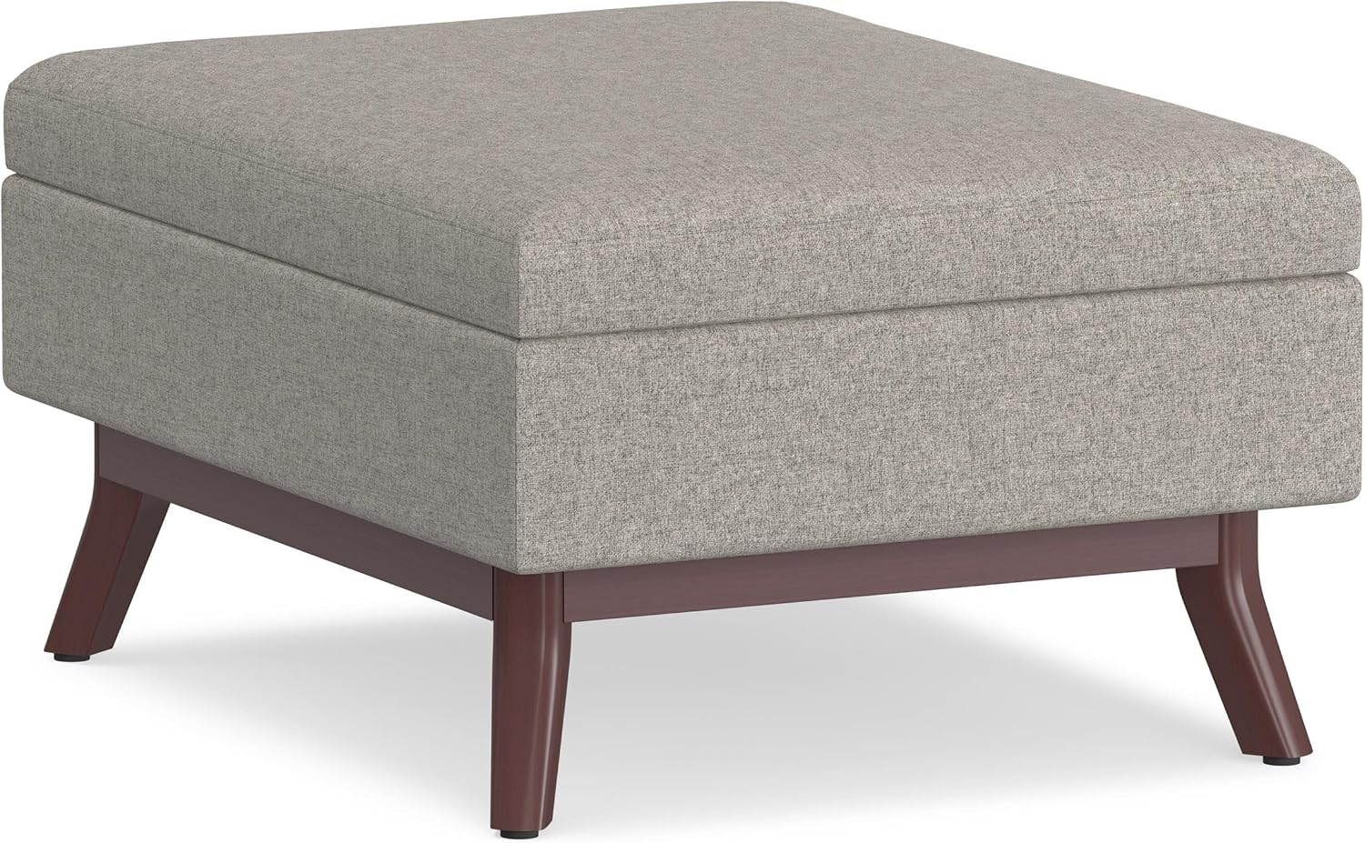 SIMPLIHOME Owen 34" Wide Vegan Leather Lift Top Ottoman in Dark Blue