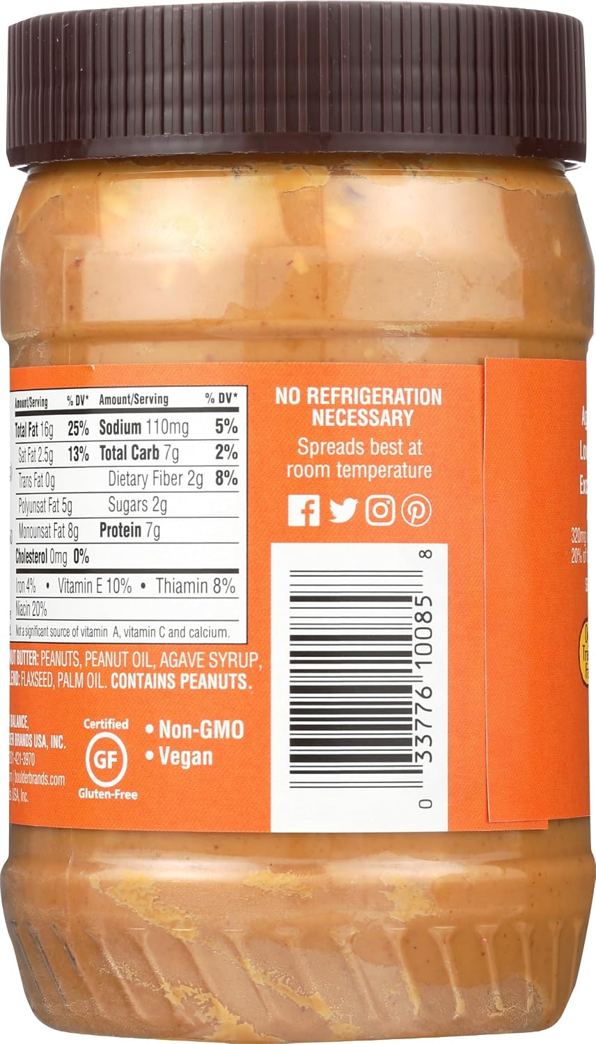 Earth Balance Creamy Peanut Butter and Flaxseed Spread, 16 oz.