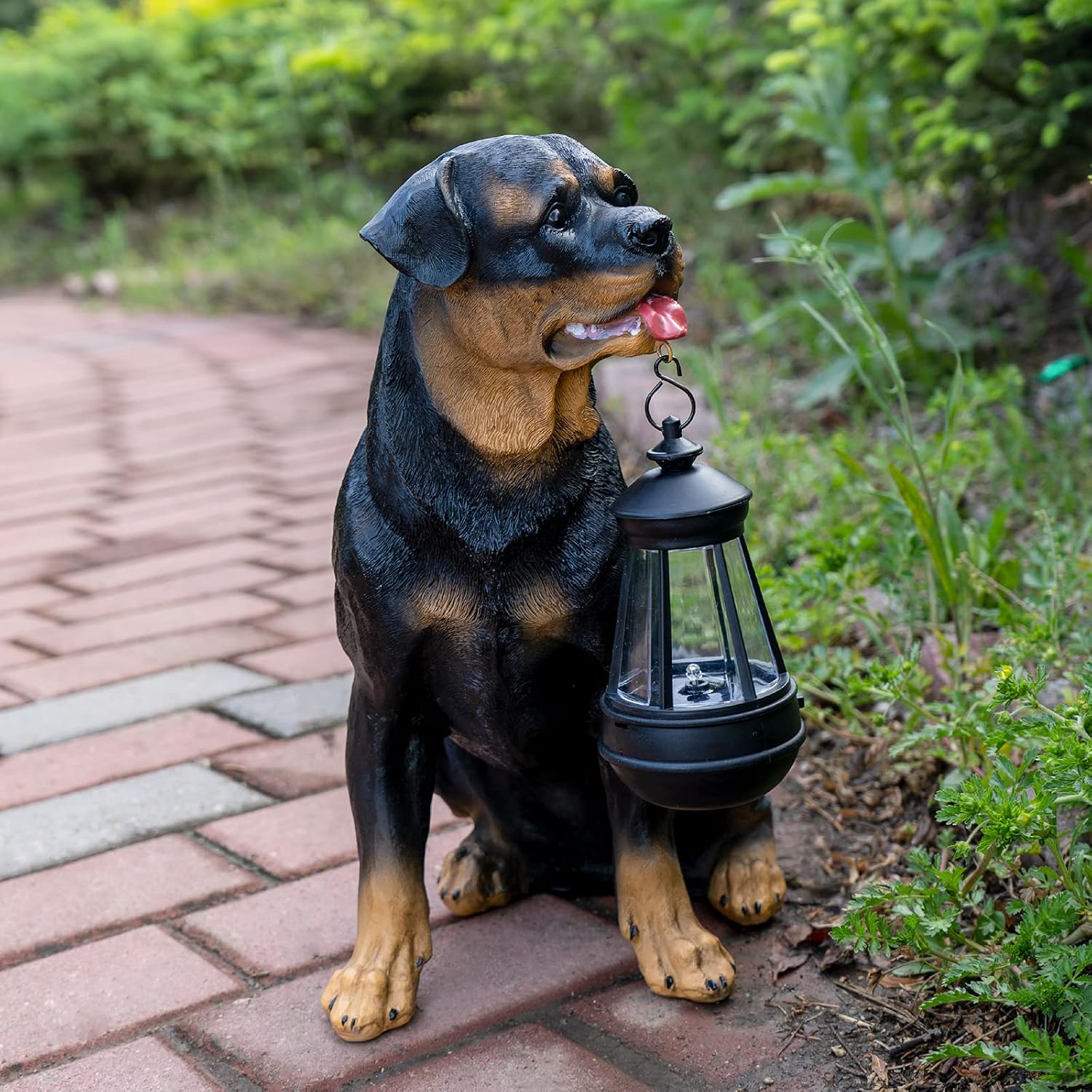 Notakia Golden Retriever Statue Outdoor with Solar Led Home Garden Decoration Windproof Lamp Realistic Dog Decor(Golden Retriever &LED)