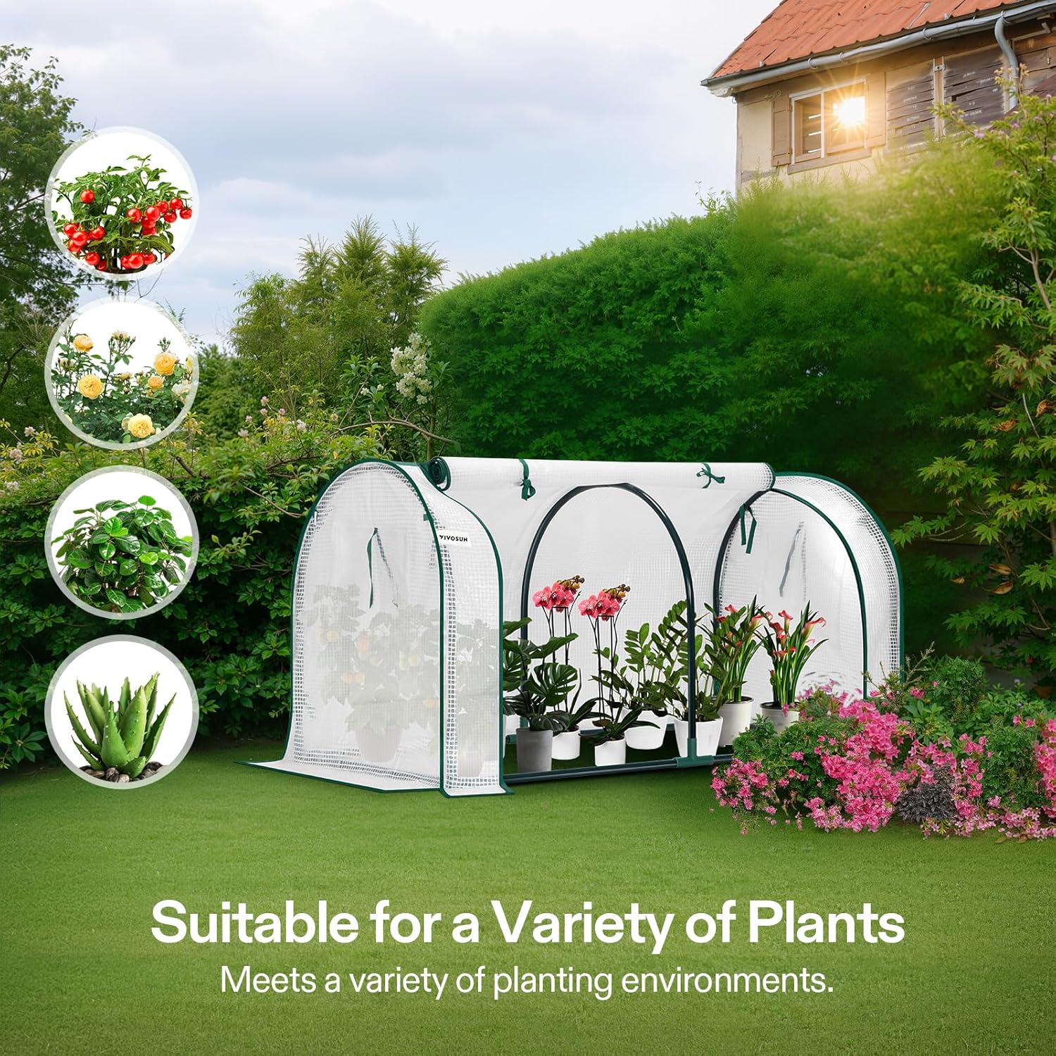 VIVOSUN Mini 4-Tier Greenhouse with Wheels