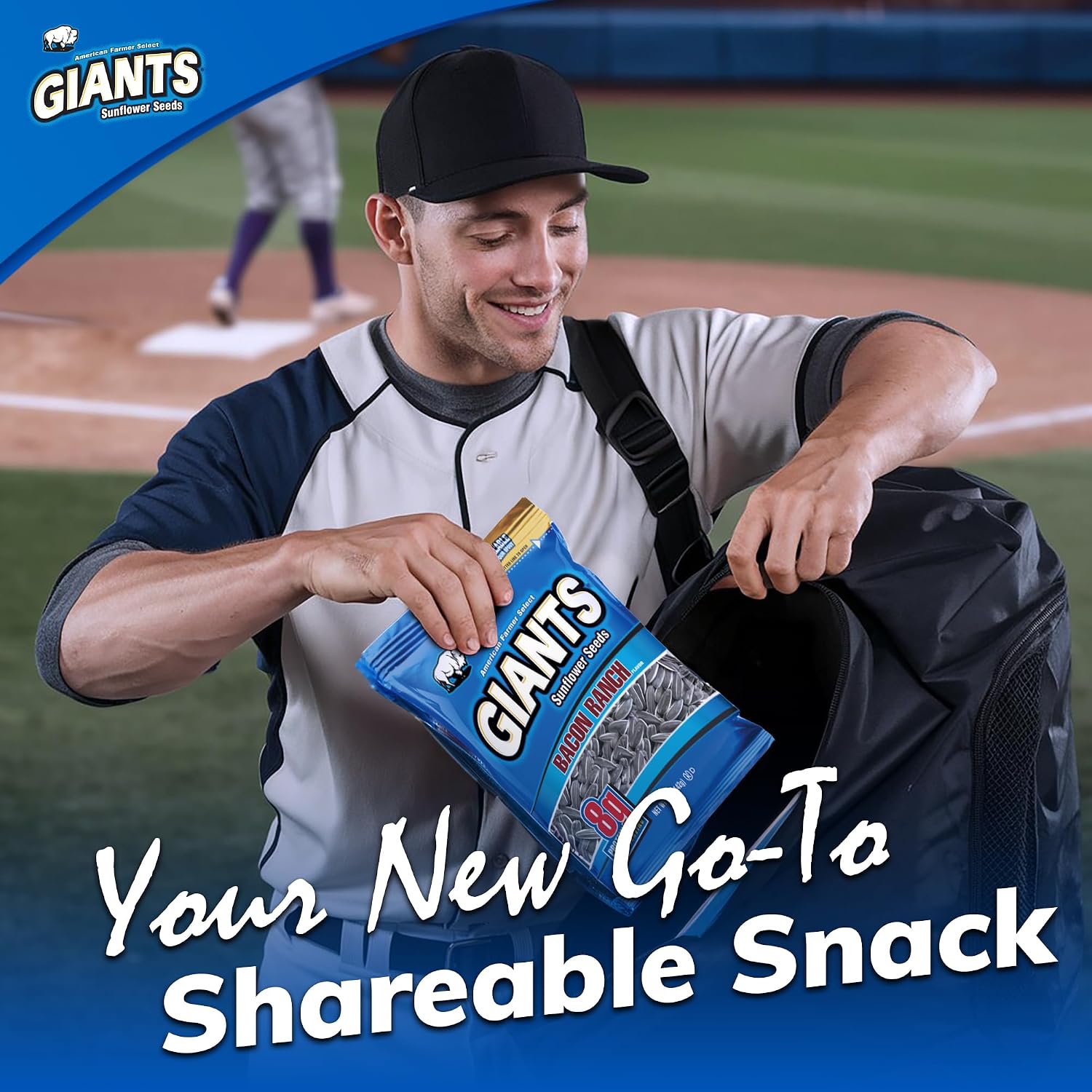 GIANTS Original Sunflower Seeds - Sunflower Seeds to Eat, Sunflower Seeds Bulk, Lightly Salted Sunflower Seeds for Eating, High Protein Snack - 5.75 oz Resealable Bags (Case of 12)
