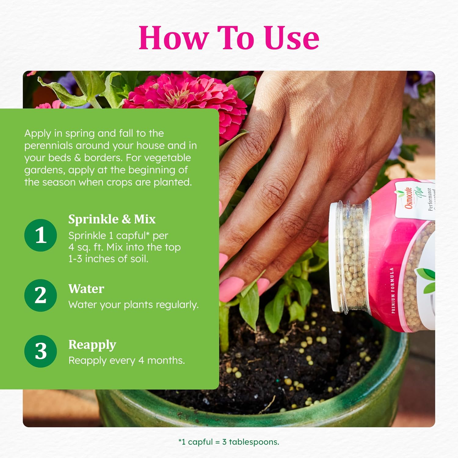 Osmocote Smart-Release Plant Food Flower & Vegetable, 4.5 lb. | For Edible Plants, Seasonal Vegetables, Fruits, Flowers, Herbs and More