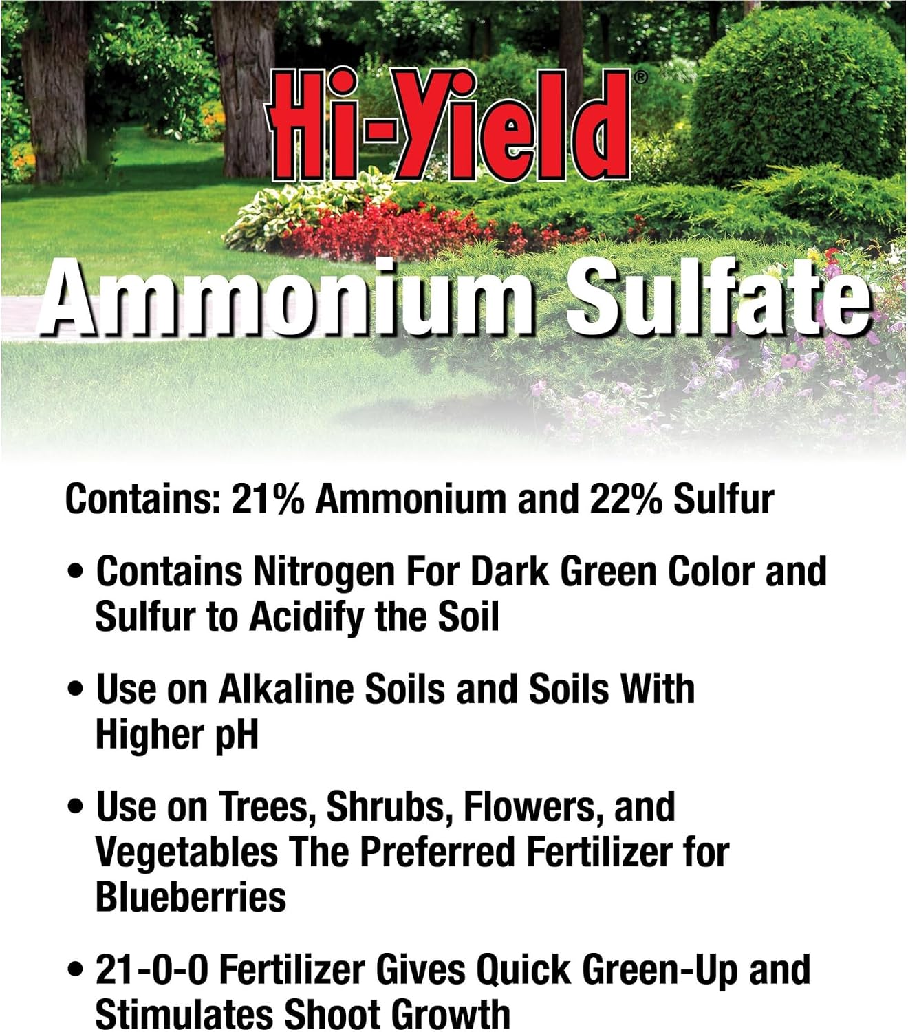 Hi-Yield (32177) Ammonium Sulfate 21-0-0, 4 lbs | Ammonium sulfate 21-0-0 granular - Fast-release nitrogen with sulfur for quick green-up, 4 lbs - Lawn owners