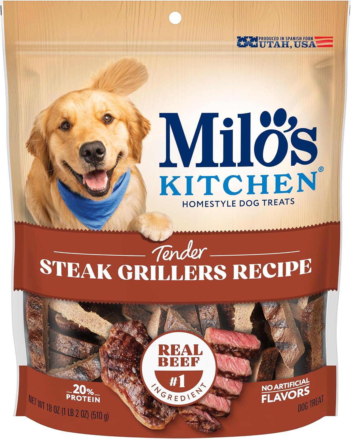 Milo’s Kitchen Chicken & Apple Sausage Slices Dog Treats, 18 Oz. Bag