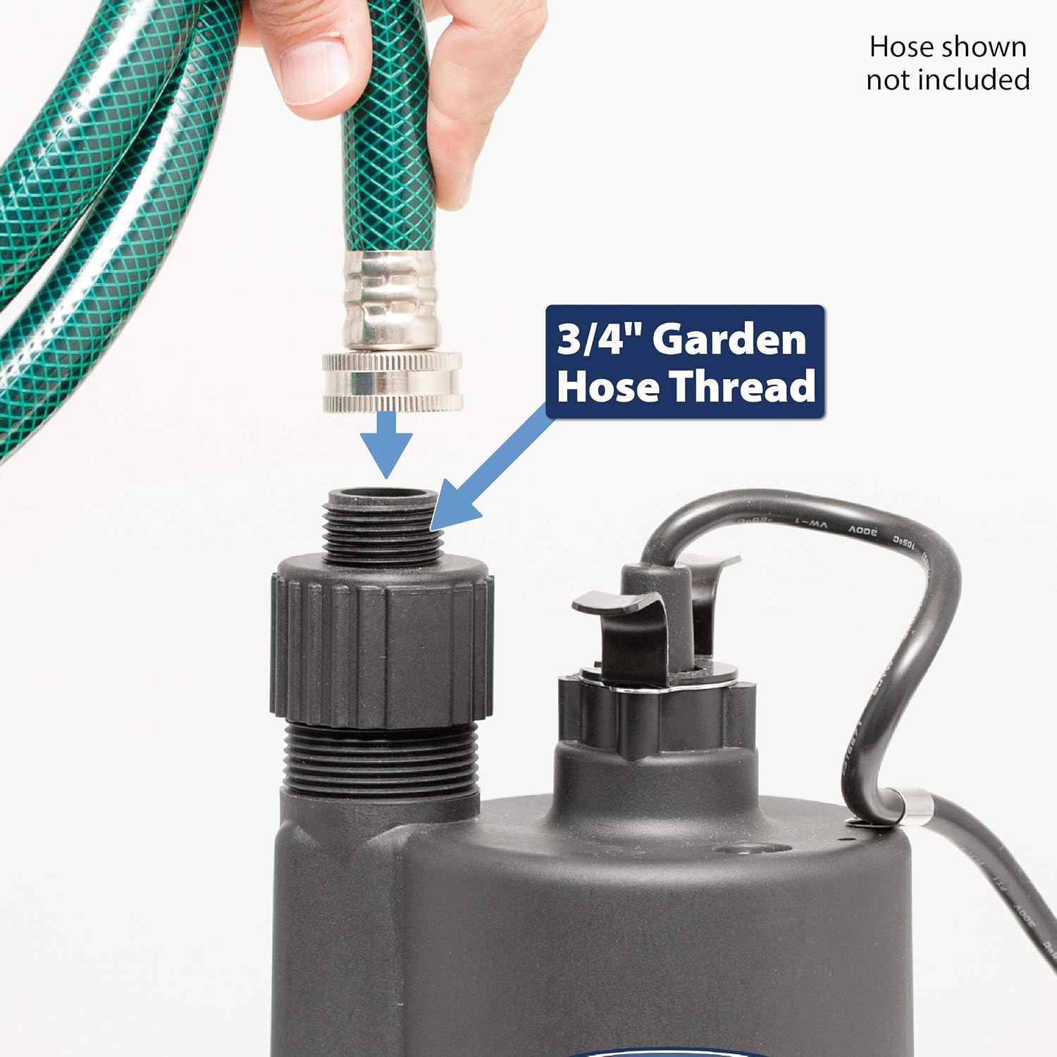 Superior Pump 91570 3300GPH Thermoplastic Submersible Utility Pump with 10-Foot Cord, 1/2 HP