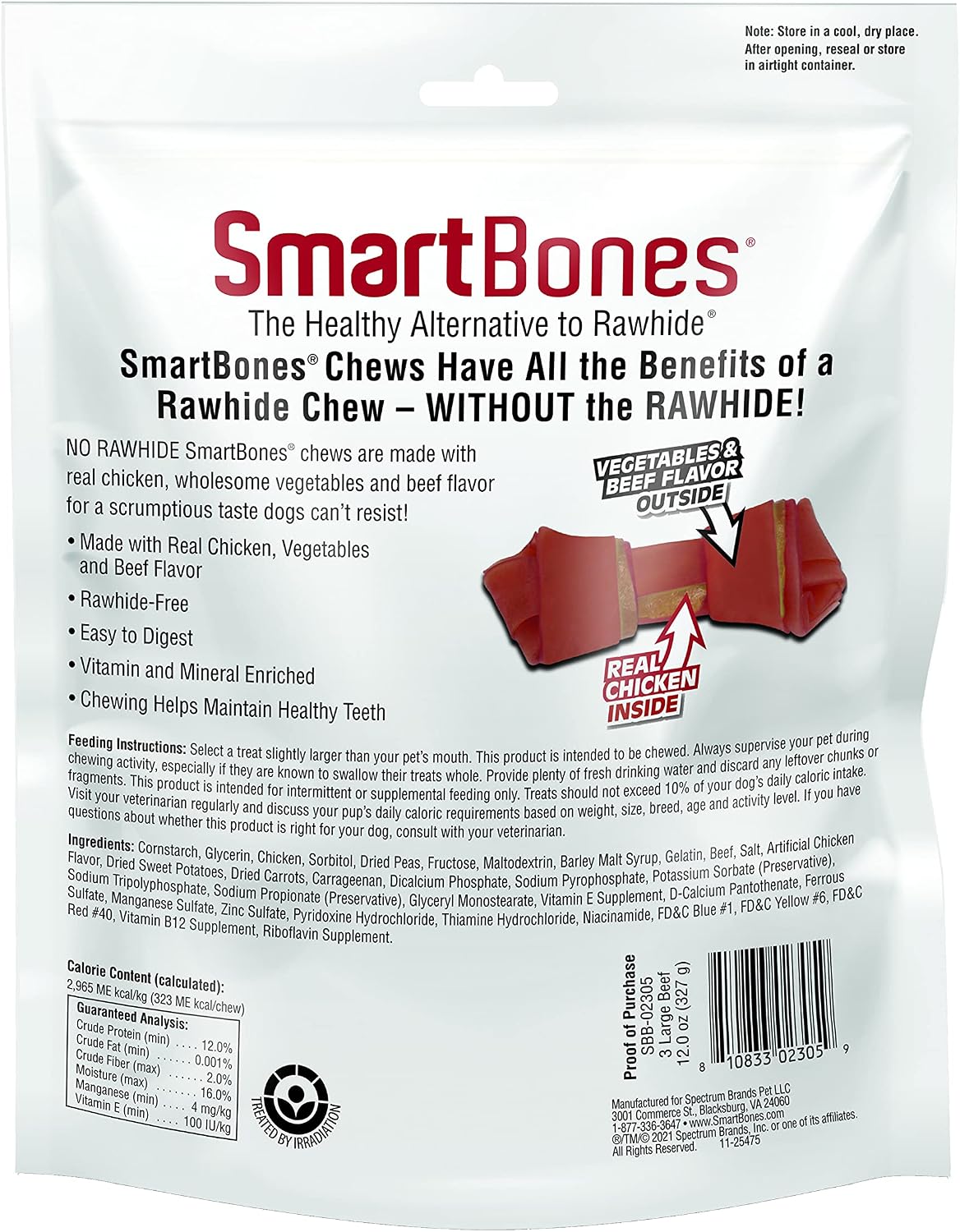 SmartBones Large Chews, Treat Your Dog to a Rawhide-Free Chew Made with Real Meat and Vegetables | With With Real Chicken, Easy To Digest Chew, Vitamin & Mineral Enriched, Helps Maintain Healthy Teeth, For Large Dogs