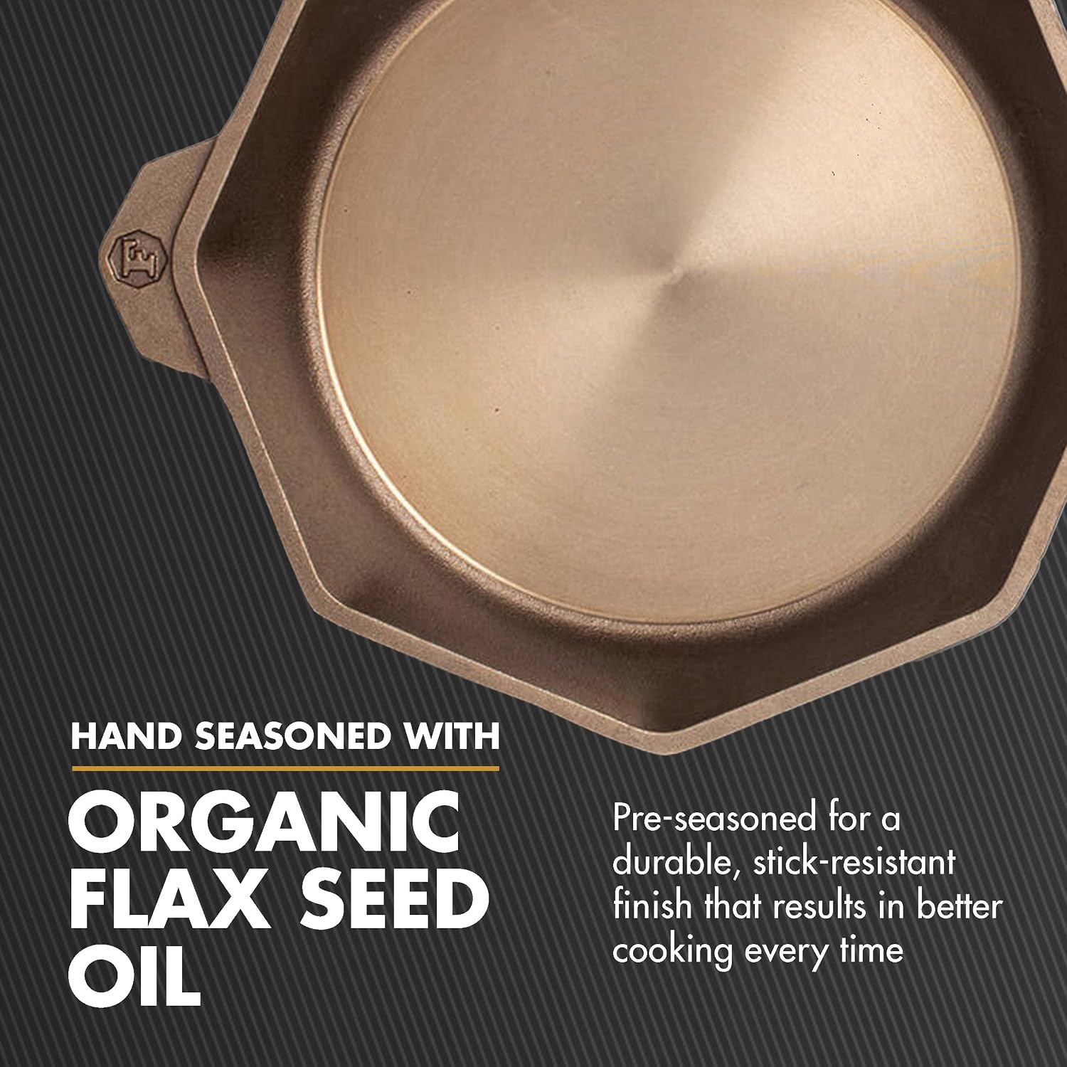 FINEX 12" Cast Iron Skillet with Lid, Versatile Cast Iron Pan, Cooking Pan Enhances Food Taste, Non-Stick Skillet, Modern Heirloom, Pre-Seasoned with Flaxseed Oil