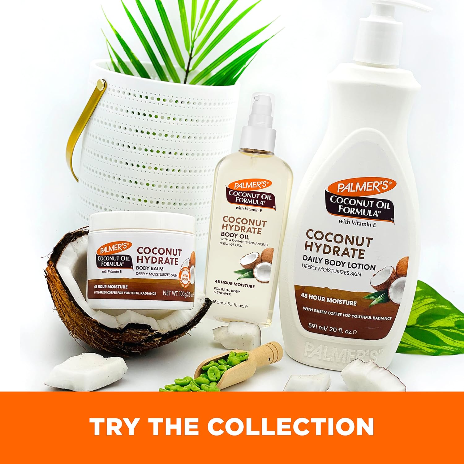 Palmer's Coconut Oil Formula Body Lotion for Dry Skin (13.5 Fl Oz) | A hydrating hand and body moisturizer with Green Coffee Extract and Vitamin E for 48 hour moisture and radiant skin