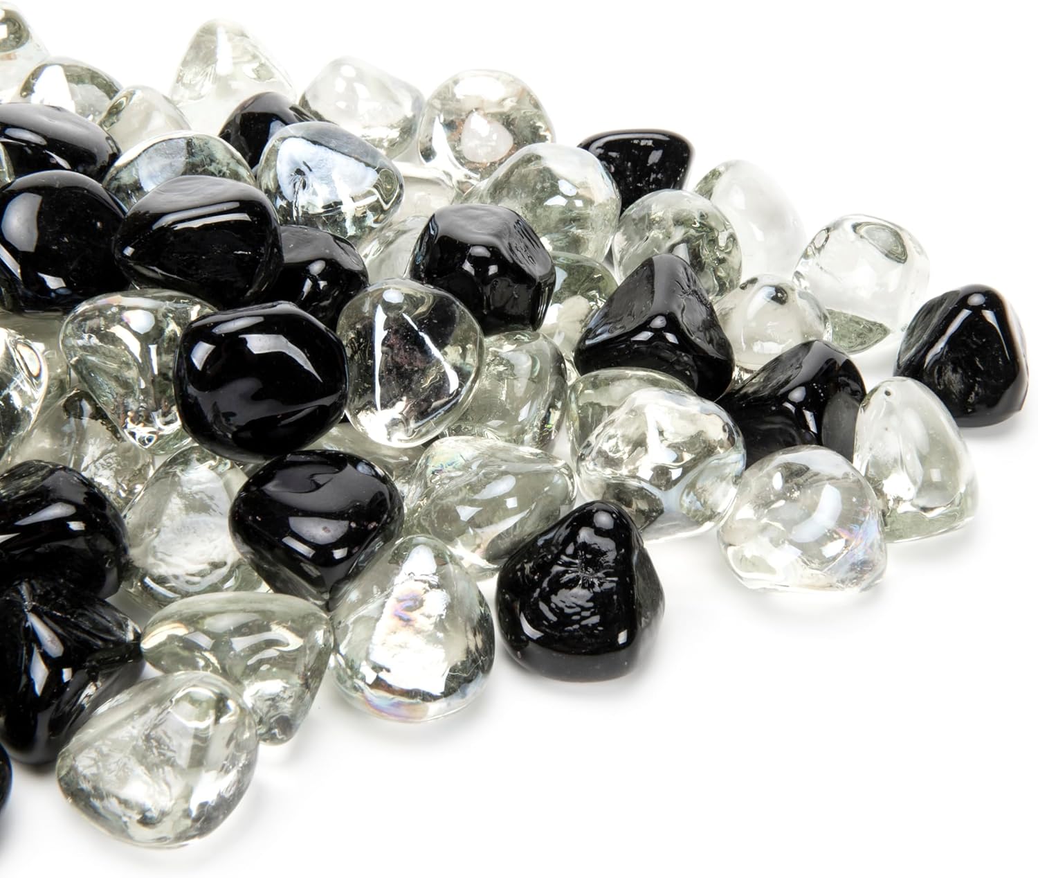 Fire Glass Diamond 1 Inch Fire Pit Glass Rocks for Propane or Gas Fire Pit （10 Pounds Margarita Azura Blue ） Gift Package
