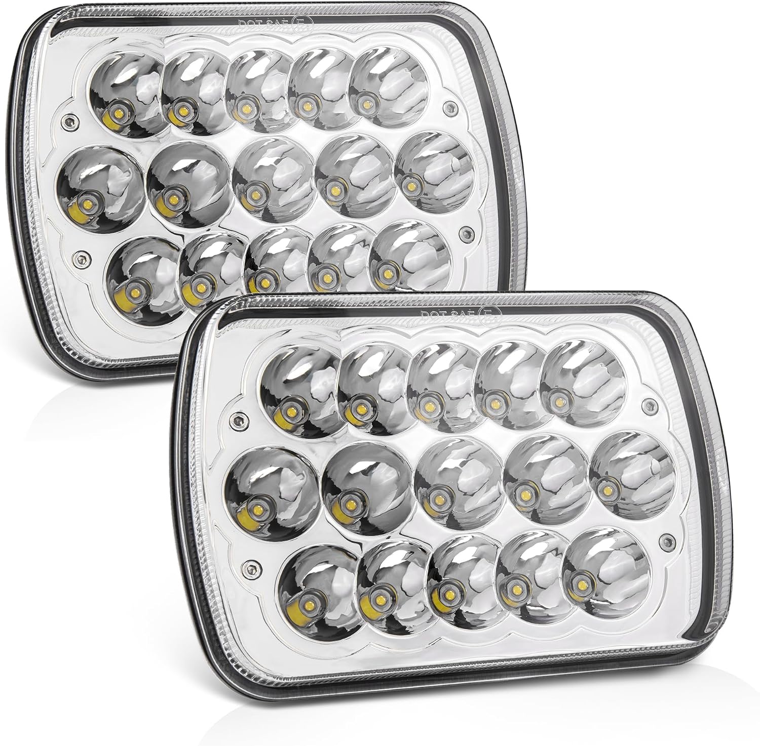 MICTUNING 2Pcs 5x7 7x6 Led Headlights Rectangular Hi Lo
