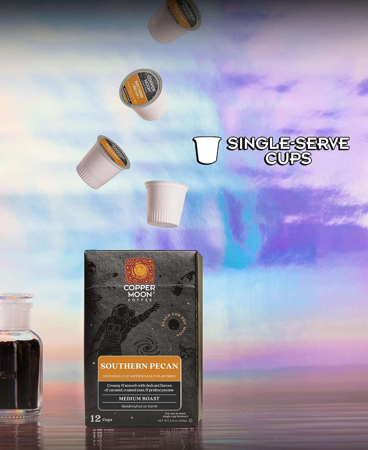 Copper Moon K-Cup Coffee Pods, Medium Roast, Hawaiian Hazelnut, 12 Count | 12 Count, Flavored Coffee, Vegan, Allergen Free, Non-GMO, Kosher, Small Batch Roasted, Compatible with Keurig K Cup Brewers
