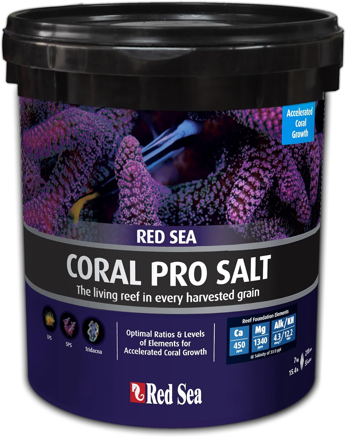 Red Sea Coral Pro Reef Salt Mix Small Bucket - Makes 55 Gallons Complete Marine Saltwater Aquarium Advanced Formula Optimal Coral Health & Stability