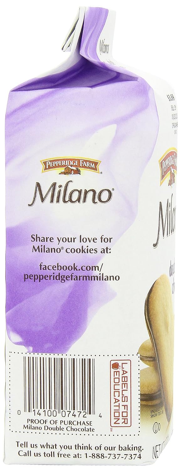 Pepperidge Farm Milano Cookies, Dark Chocolate, 20 Packs Tub, 2 Cookies Per Pack