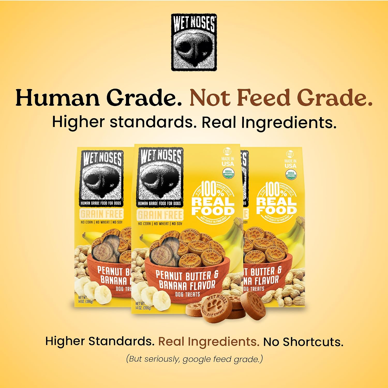 Wet Noses Organic Crunchy Dog Treats – All-Natural, Human-Grade, Non-GMO, Healthy Training & Delicious Snacks for Dogs