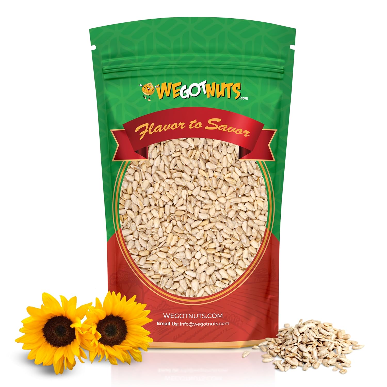 Raw Sunflower Seed Kernels by We Got Nuts - Premium Quality Kosher Shelled Sunflower Seeds - Natural & Healthy Fitness & Diet-Friendly Snack- Raw