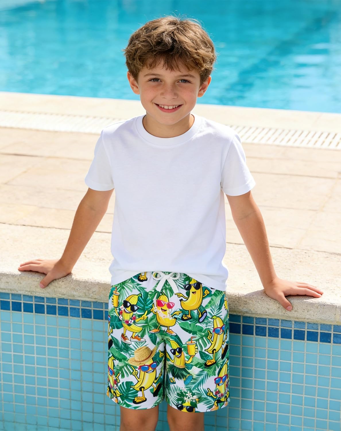 BFUSTYLE Boys Swim Trunks Mesh Lining Kids Bathing Suit 5-14 Years Shorts