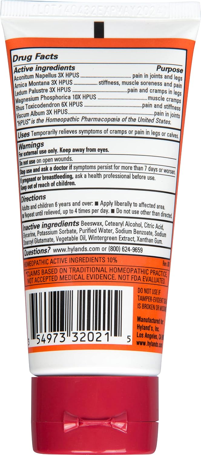 Hyland's Leg Cramps + Arnica, Natural Fast-Acting Pain Relief Cream, 2.5oz