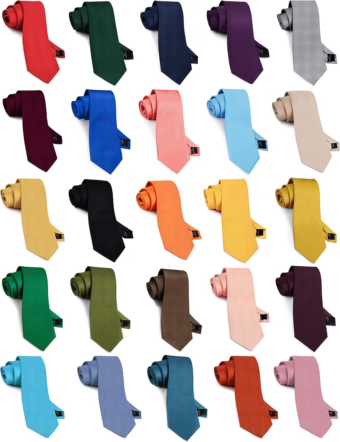 GUSLESON Classic New 3.15"（8cm） Men's Solid Color Necktie Wedding Business Tie + Gift Box